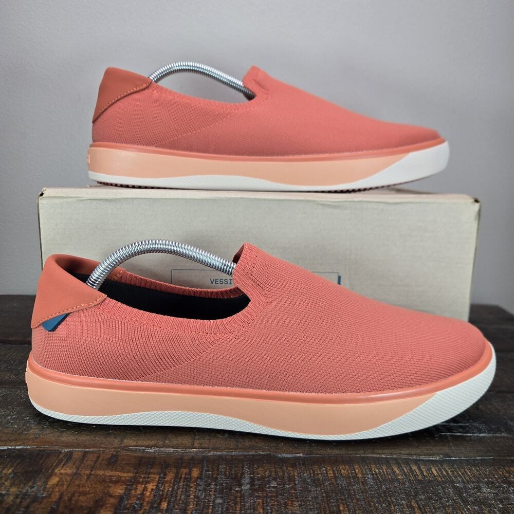 NEW Vessi Boardwalk Slip On Mens Size 11 Waterproof Shoes Sneakers Rhubarb Red